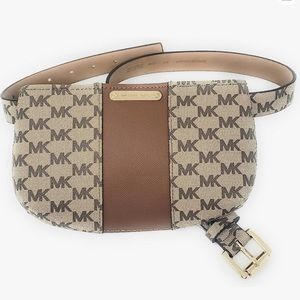 MK Michael Kors Women's Belt Bag, Brown/Acorn, Large